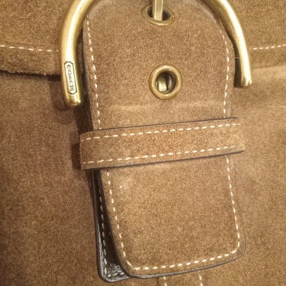 Coach Brown Suede Shoulder Bag - Picture 5 of 16